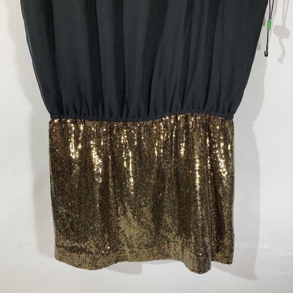Express Nwt Black And Gold Mini Dress Size Small New Years Eve Party - Picture 6 of 8